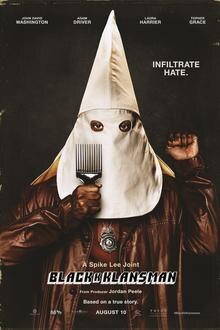 BlacKkKlansman The movie poster of BlacKkKlansman
